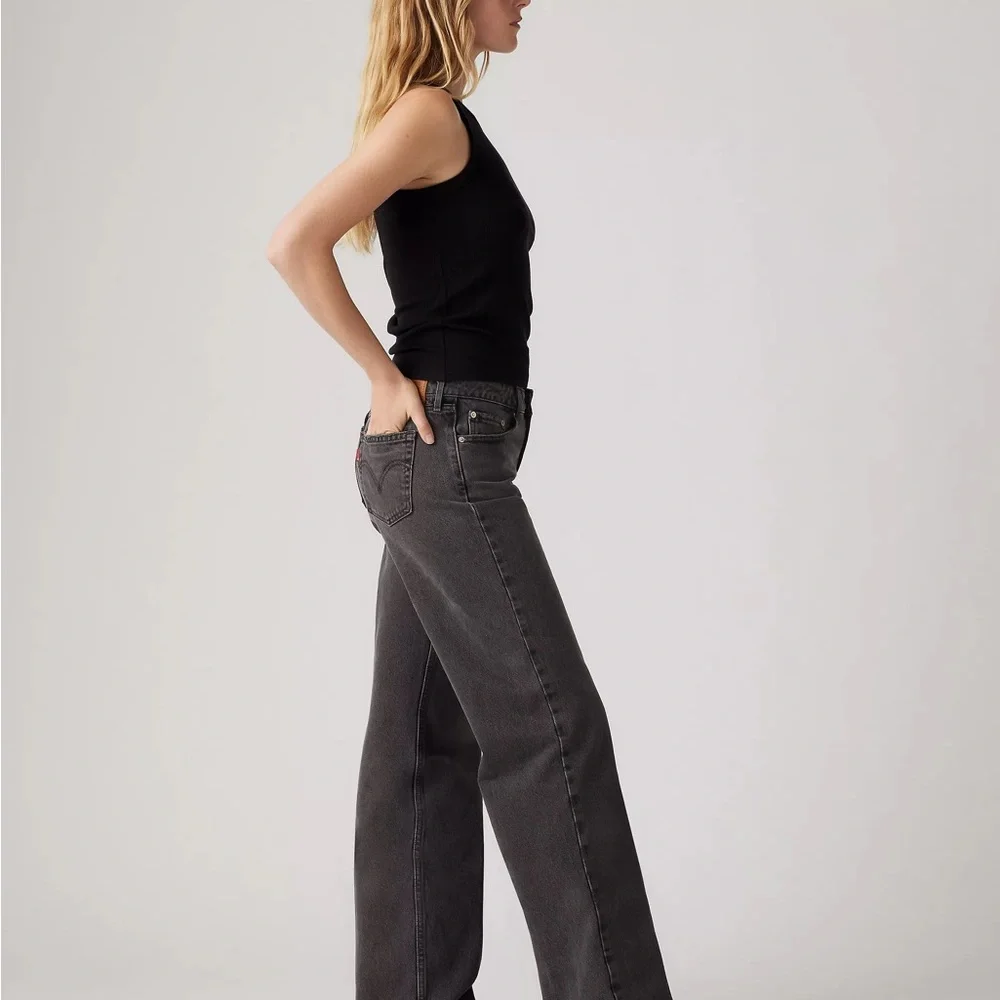 Levi's black low pro straight baggy low loose Women's Black Jeans size 25 - Picture 2 of 11